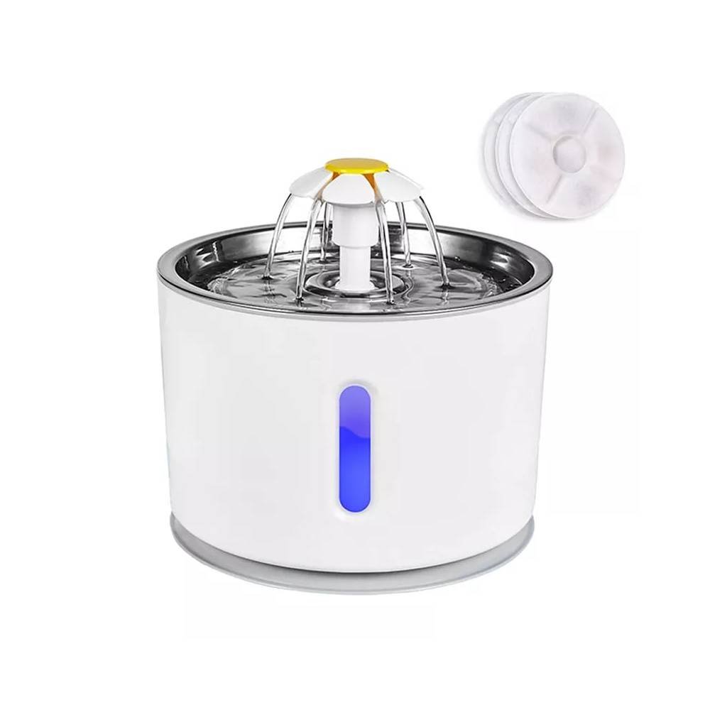 Fuente de Flor Redonda metálica con luz