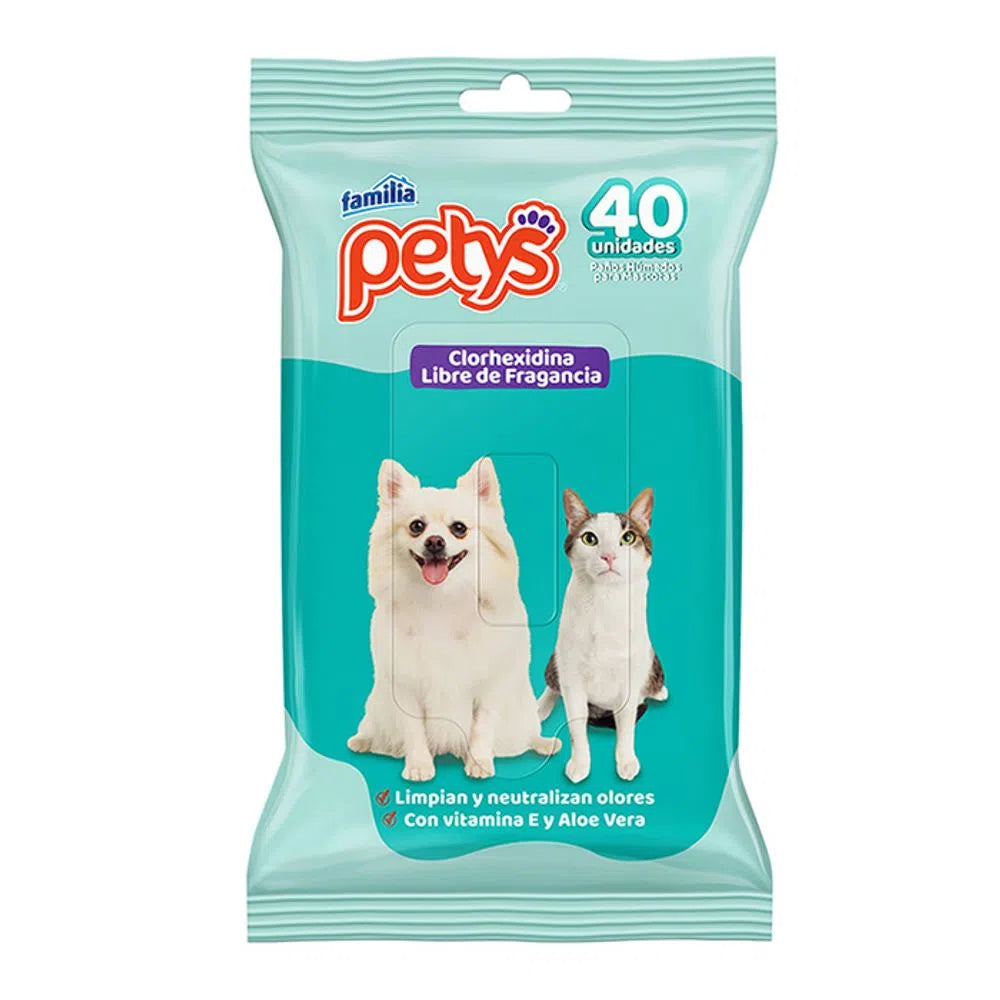 Pañitos húmedos petys clorhexidina